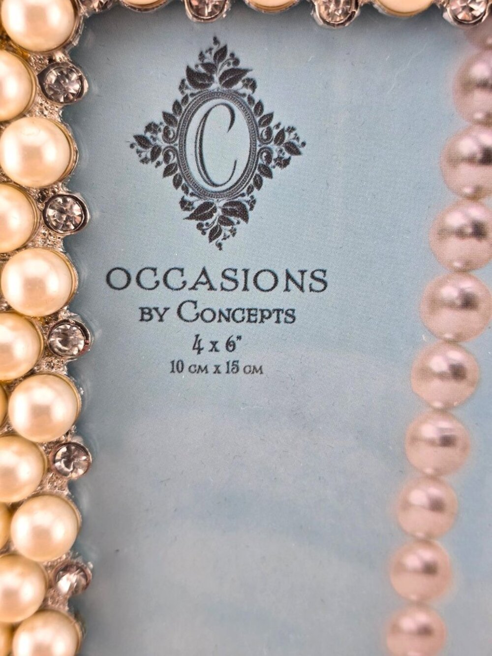 Wedding Pearl & Rhinestone 4x6 Picture Frame By Occasions Tabletop NIB - Picture 3 of 8